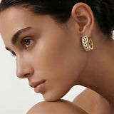 18K Gold Filled Diamond Huggie Earrings – 12mm Delicate Pavé Crystal Mini Hoop Earrings for Women