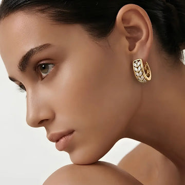 18K Gold Filled Diamond Huggie Earrings – 12mm Delicate Pavé Crystal Mini Hoop Earrings for Women