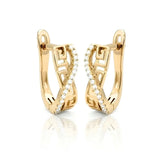 18K Gold Filled Cubic Zirconia Huggie Hoop Earrings – 18mm Pavé Crystal Tarnish-Proof Earrings for Women