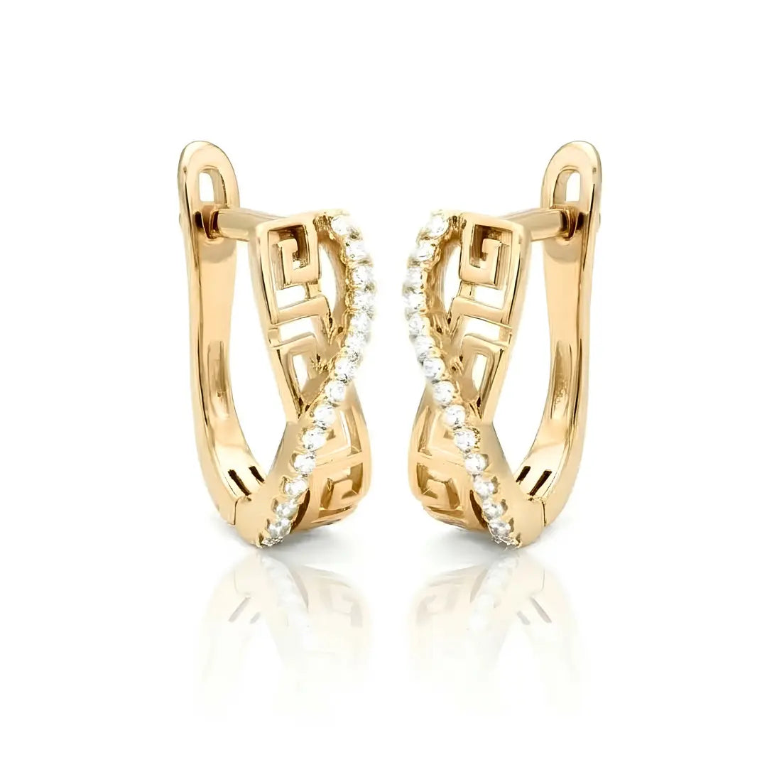 18K Gold Filled Cubic Zirconia Huggie Hoop Earrings – 18mm Pavé Crystal Tarnish-Proof Earrings for Women
