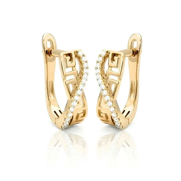 18K Gold Filled Cubic Zirconia Huggie Hoop Earrings – 18mm Pavé Crystal Tarnish-Proof Earrings for Women