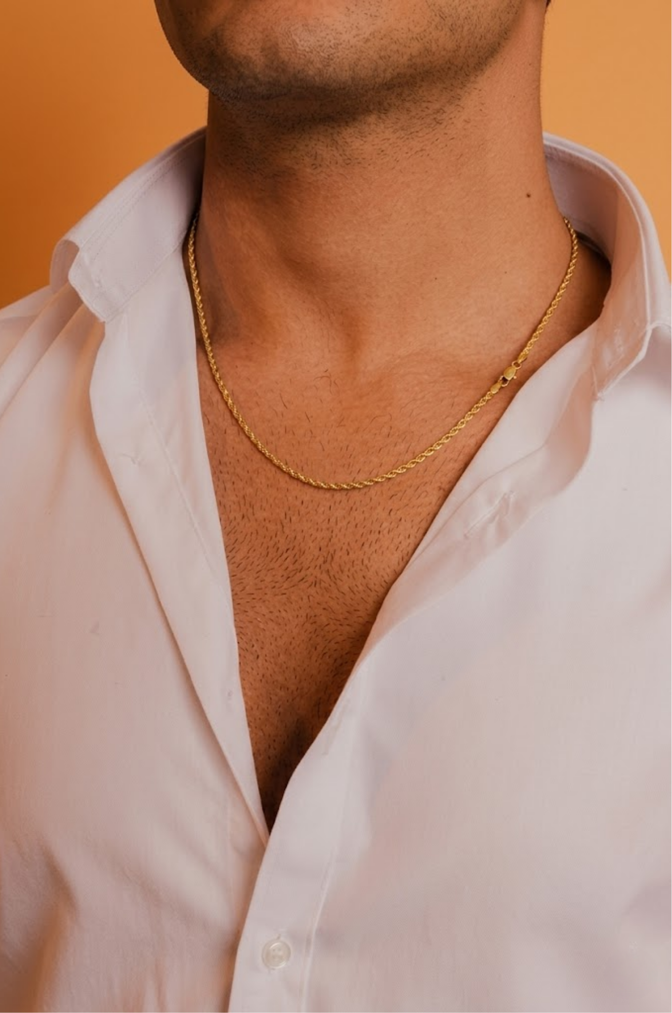 18K Gold Filled Thin Diamond-Cut Rope Chain Necklace (60cm x 2mm) – Dainty Twisted Gold Chain for Men & Women