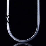 925 Sterling Silver 58CM X 5MM Herringbone Chain Necklace for Women Men -  Flat Snake Chain - High Polish Shiny Flexible Smooth Sleek Collarbone Chain Jewelry (58cm Length, 5mm Width)