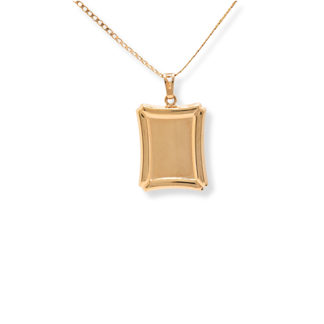 18K Rose Gold Filled Square Pendant Necklace