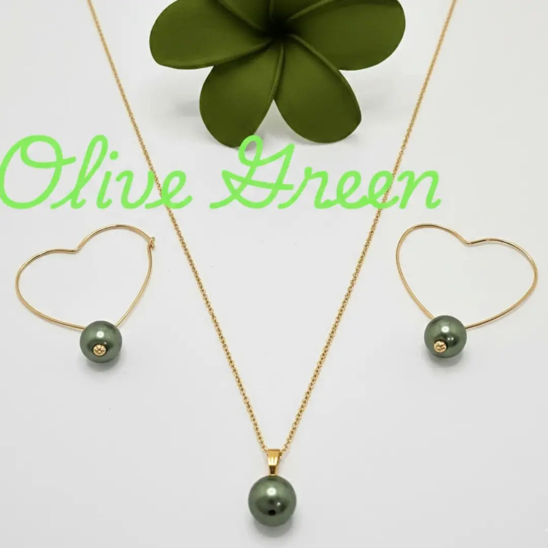  18K Gold Filled Hawaiian Pearl Sets,     