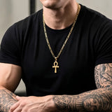 60CM x 4MM 14K Gold Filled Ankh Cross Necklace | Tarnish Proof Unisex Jewelry