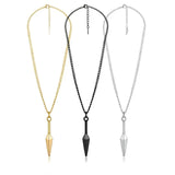 Kunai Pendant Necklace (Gold, Silver & Black Tone) – 60cm + 5cm Extension | Japanese Ninja-Inspired Statement Jewelry