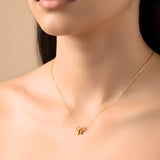 40CM + 5CM Extension 18K Gold-Filled Ribbon Bow Pendant Necklace –  Tarnish-Proof Minimalist Dainty Gold Jewelry