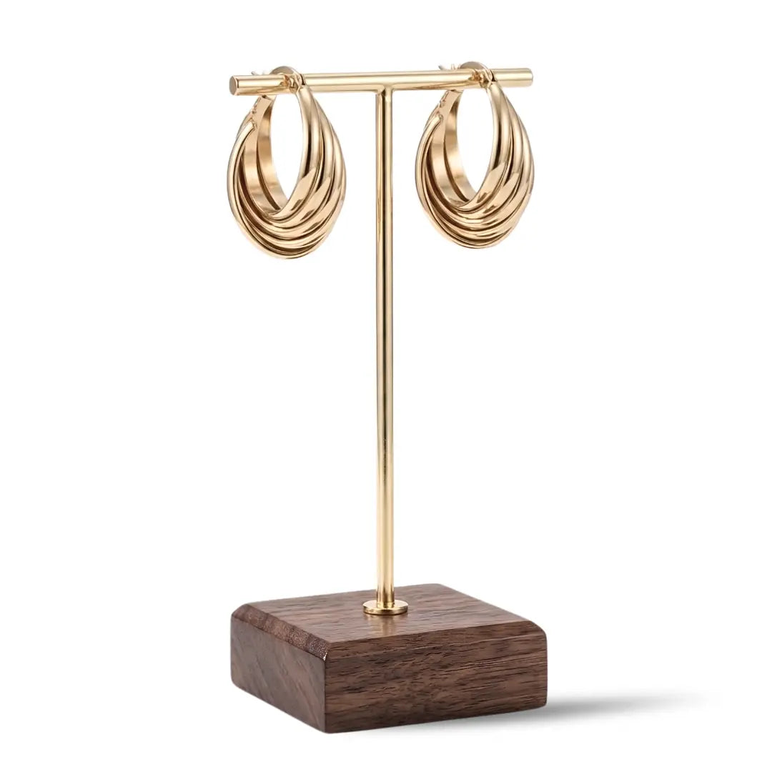 14K Gold Filled Tarnish Proof Hawaiian Multi-Strand Twisted Hoop Earrings