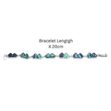 20CM Hawaiian Abalone Shell Heart Link Bracelet –  Sterling Silver Iridescent Paua Shell Inlay Heart Charm Bracelet for WomenHeart Station Bracelet for Women