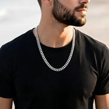 60CM x 6MM Silver Stainless Steel Curb Cuban Link Chain Necklace for Men/Women - Tarnish Proof