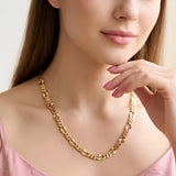 60CM x 12MM 18K Gold-Filled Figaro Chain Necklace –  Flat Link Unisex Heavy Duty Tarnish-Proof Chain