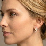 Load image into Gallery viewer, Mixed Cut Diamonds &amp; CZ Huggee Earrings