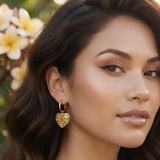 18K Gold Filled Hawaiian Puffed Heart Hoop Earrings (25mm) – Tarnish-Proof Dainty Statement Drops for Women