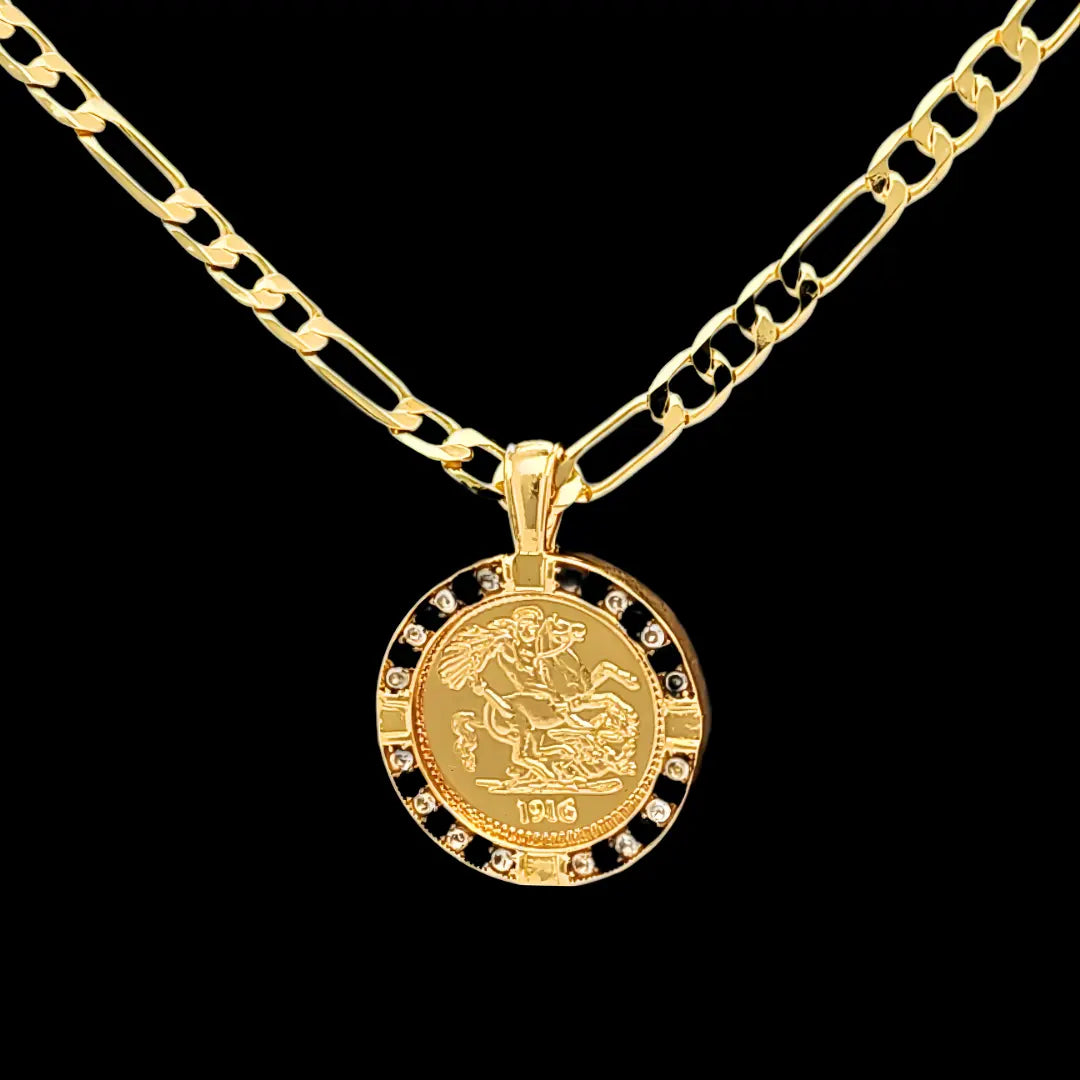 18k Gold Filled Sovereign Medallion Necklace