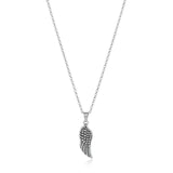 Stainless Steel Angel Wing Pendant Necklace (52cm) – Meaningful Feather Detail Statement Jewelry