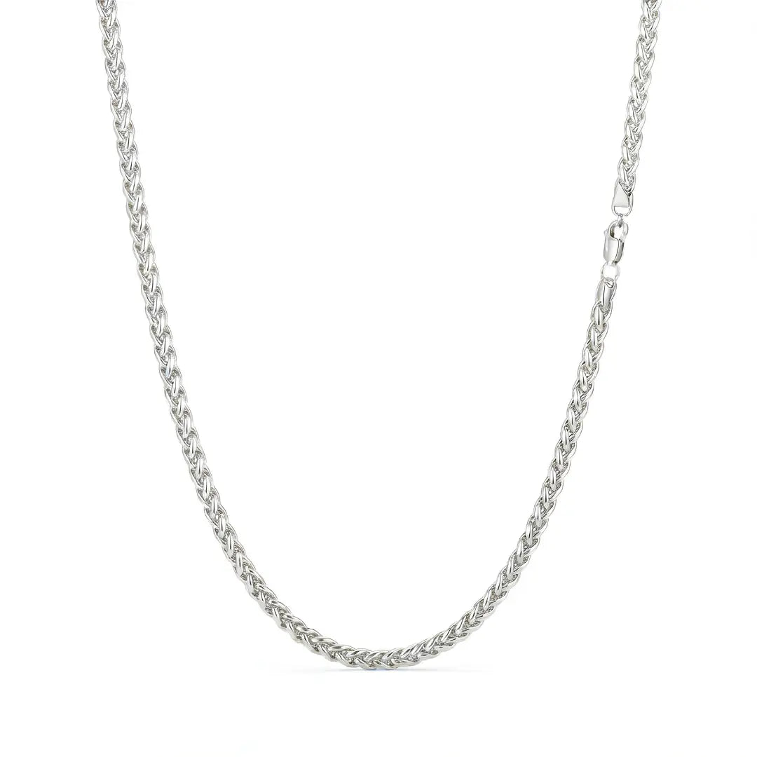 Gold & Silver Tone Wheat Spiga Chain Necklace (60cm x 3mm) – Textured Braided Statement Jewelry [skujdzlukebox2]