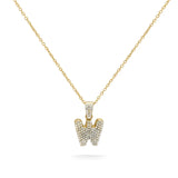 18K Gold Filled Large Pavé Cubic Zirconia Initial Letter Pendant Necklace – Oversized Iced Out Alphabet Necklace