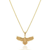 Tarnish-Proof Soaring Eagle Pendant Necklace – 58cm Box Chain in Gold & Silver