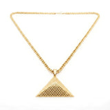 Pyramid Pendant Necklace – 58cm Franco Chain Geometric Statement Jewelry [Architectural Design]