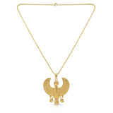 18K Gold Filled Winged Scarab Pendant Necklace – 60cm Box Chain Egyptian Statement Jewelry