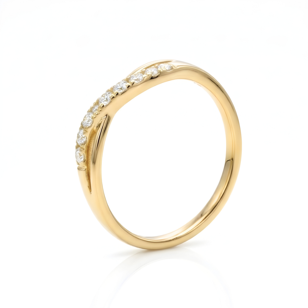18K Gold Filled Tarnish Proof Layered Diamond Ring