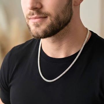 49CM X 3MM Unisex Silver Wheat Chain Necklace –  Stainless Steel Tarnish-Proof Chain