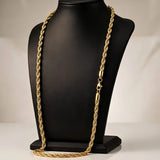 60CM x 7MM 18K Gold Filled Rope Chain Necklace | Tarnish-Proof Unisex Jewelry