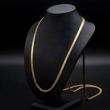 18K Gold Filled Herringbone Snake Chain Necklace – Sleek Flat Snake Chain