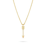 Gold & Silver Tone Arrow Pendant Necklace (58cm Box Chain) – Modern Statement Jewelry