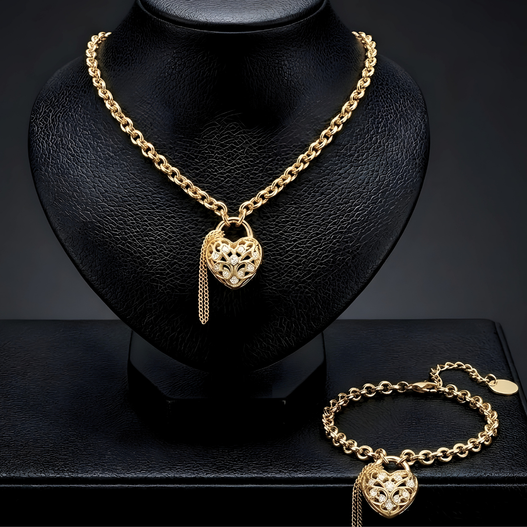 18K Gold Filled Tarnish Proof Padlock Set