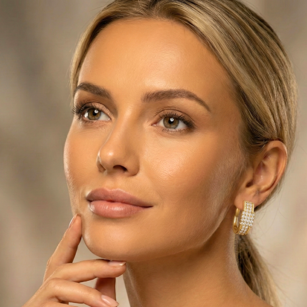 Reversible 18mm Cubic Zirconia Huggie Earrings – Tarnish-Proof Everyday Luxury