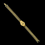 18K Gold Filled & Silver Medusa Head President Link Bracelet – Engraved Coin Emblem Watchband Chain Bracelet for Men & Women