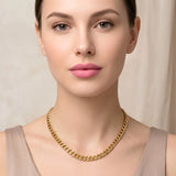 40CM x 5MM 18K Gold Filled Cuban Link Chain – Tarnish-Proof  Unisex Necklace