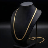 18K Gold Filled 60CM X 4MM Herringbone Chain Necklace for Men and Women -  Tarnish Proof Flat Snake Chain