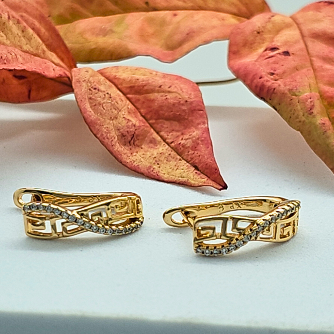 18K Gold Filled Huggie Earrings with Cubic Zirconia