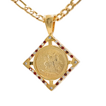 Load image into Gallery viewer, 18K Gold Filled Square Sovereign Pendant Necklace
