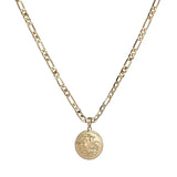 18K Gold Filled 1918 Sovereign Coin Pendant Necklace – 24mm x 24mm Medallion with 60cm 4mm Figaro Chain for Men & Women