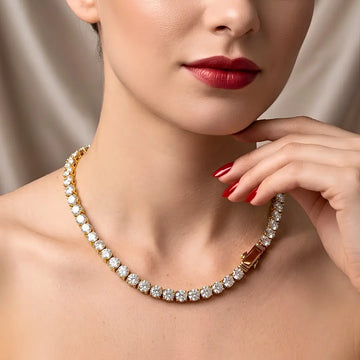 46Cm X 5MM 18K Gold Filled Tennis Chain – Tarnish-Proof Diamond Necklaces