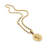 18K Gold Filled Iconic Greek Medusa Head Pendant Necklace with CZ Diamond Halo