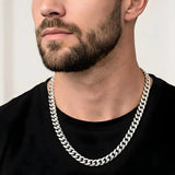 60CM x 8MM Silver Stainless Steel Cuban Link Chain  – Tarnish Proof Curb Necklace