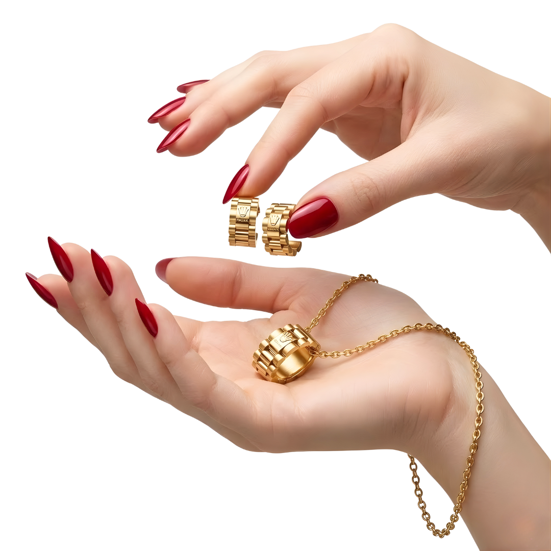 18k Gold Filled Women's Pendant & Earrings Set