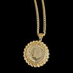 Load image into Gallery viewer, 18K Gold Filled  Tarnish Proof Sovereign Pendant Necklace
