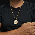 Load image into Gallery viewer, 18K Gold Filled Sovereign Pendant Necklace with CZ
