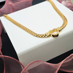 Load image into Gallery viewer, 18K Gold Fileld Heart Cuban Link Necklace