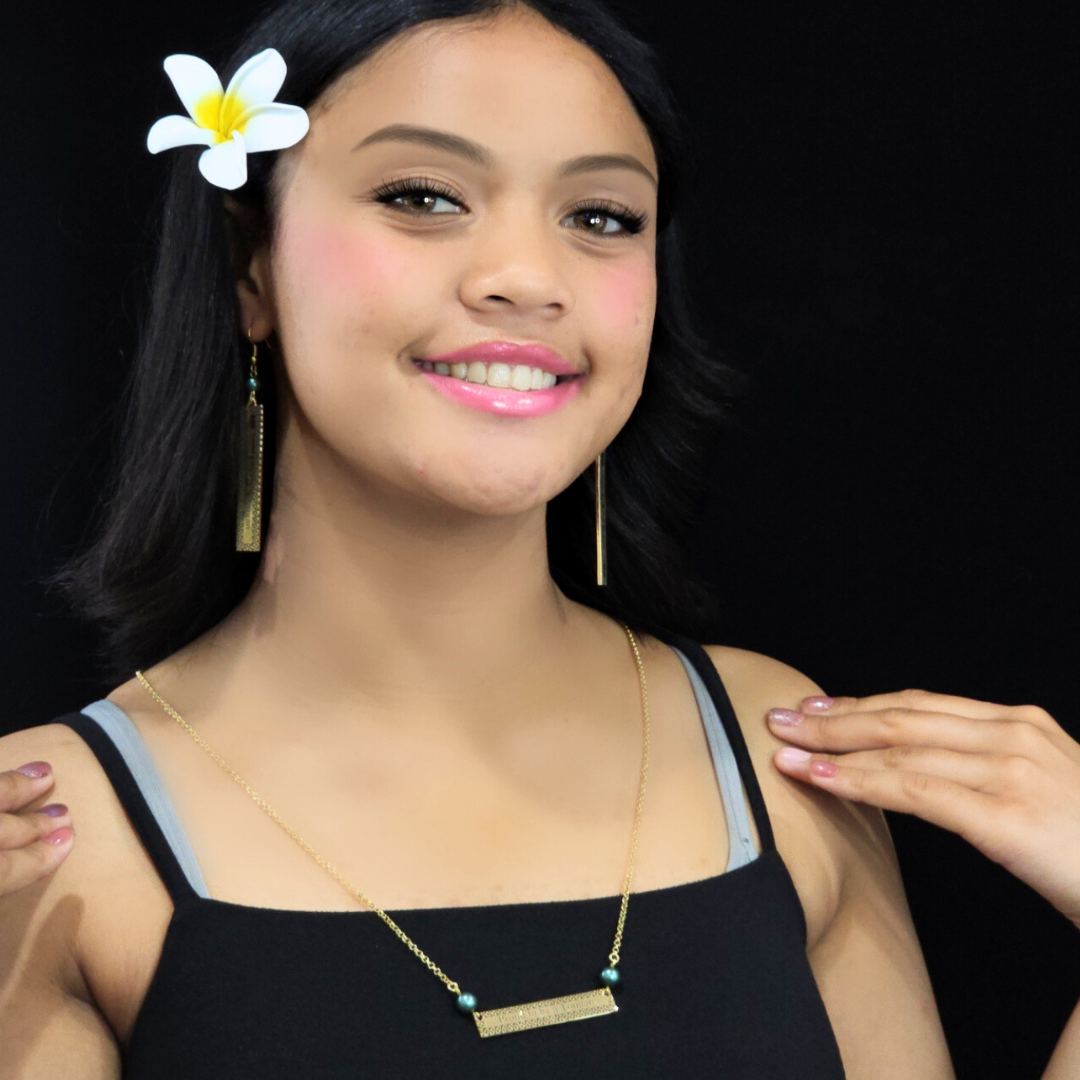 14k Gold Filled "PROUD TO BE A TONGAN' Necklace Set