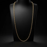18K Gold Filled Rope Chain – 60cm & 3mm Unisex Tarnish-Proof Chain