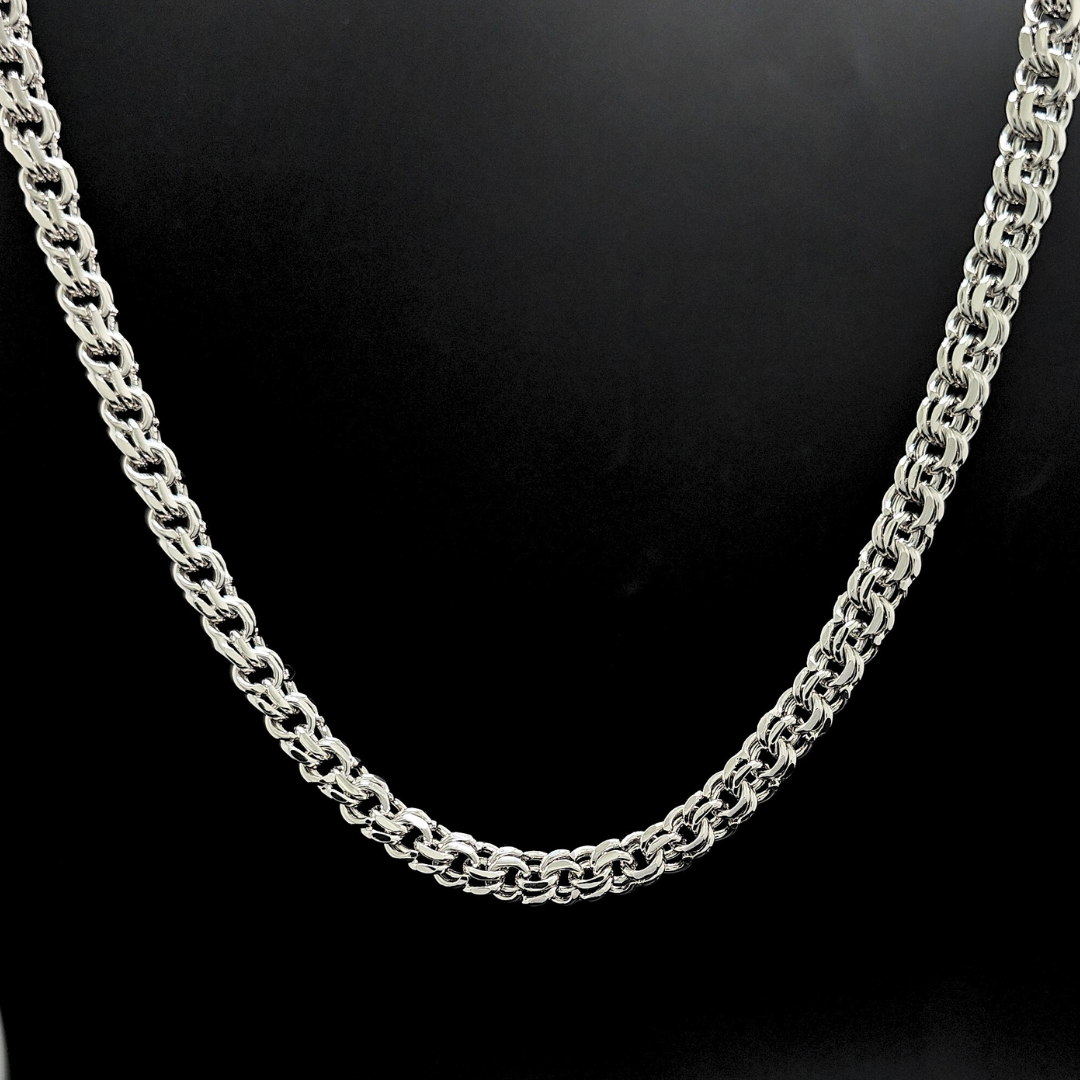 Silver Rhodium Plated Interlinked Chain