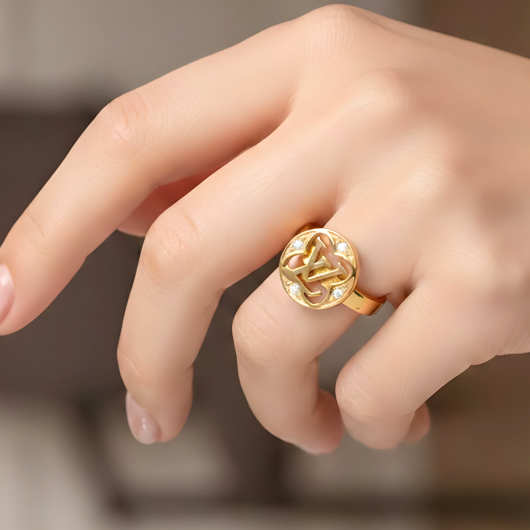 18K Gold Filled LV Diamond Ring