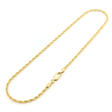 18K Gold Filled Classic Diamond-Cut Rope Chain Necklace (60cm x 3mm) – Dainty Twisted Gold Chain for Men & Women